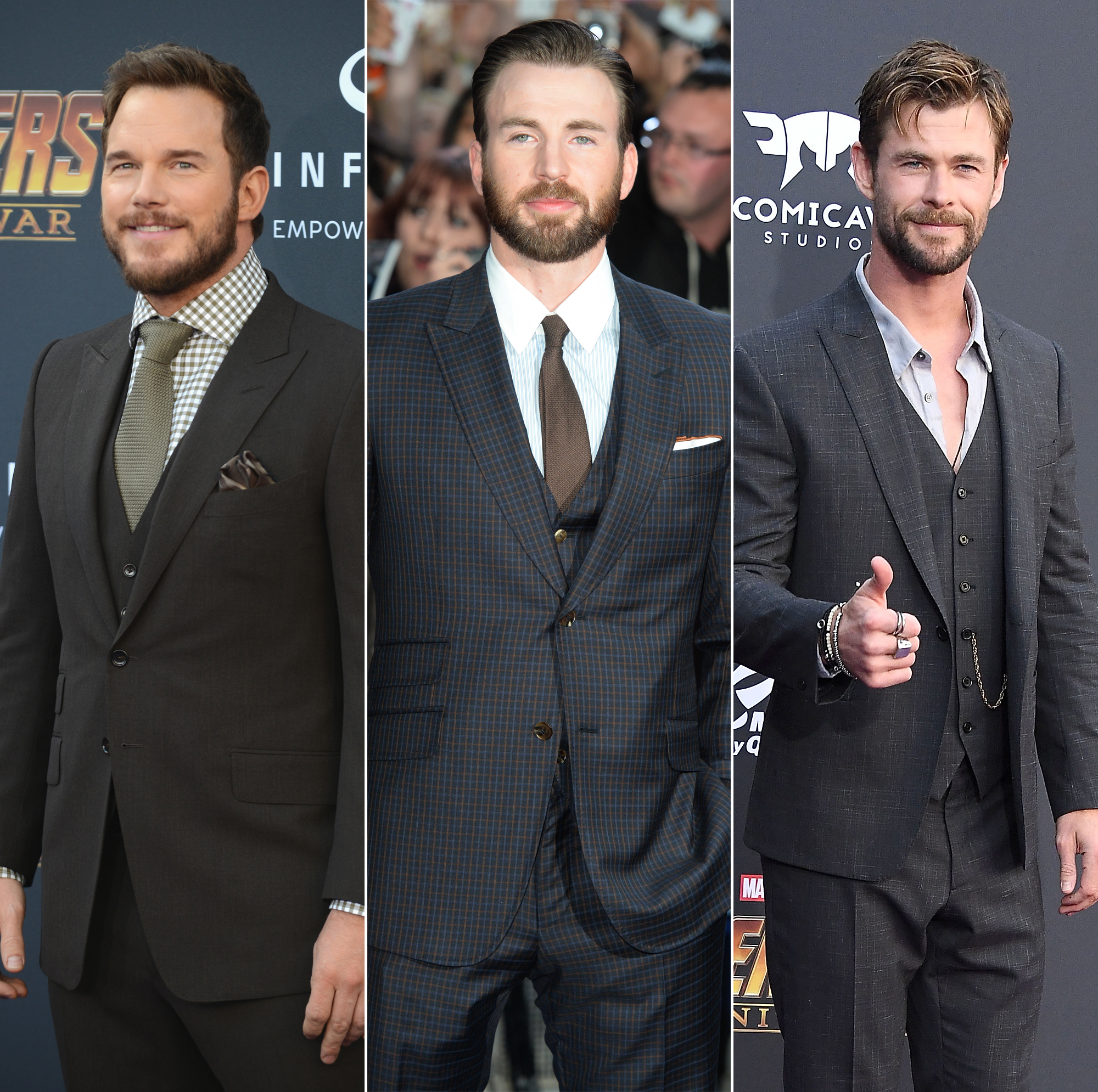 Chris Pratt, Evans and Hemsworth