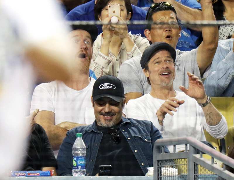 Brad Pitt Los Angeles Dodgers Game