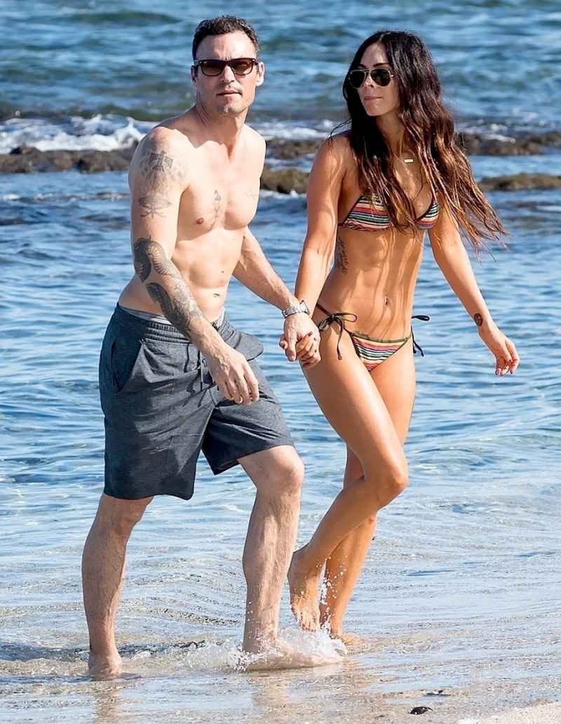 Brian-Austin-Green-and-Meghan-Fox-beach-bikini-Hawaii