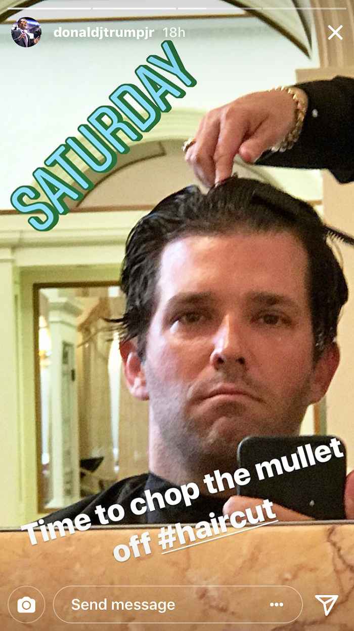 Donald Trump Jr, Saturday, Instagram, Haircut