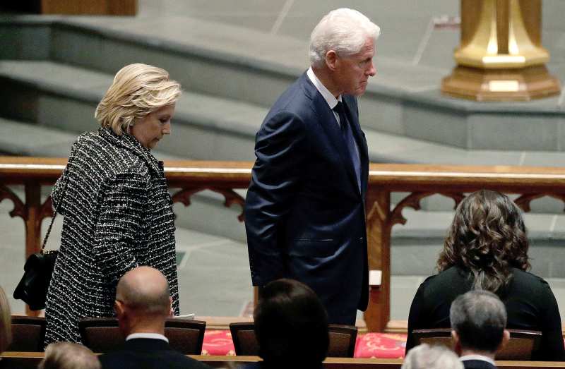 Hillary Clinton, Bill Clinton, Barbara Bush, Funeral, St. Martin's Episcopal Church