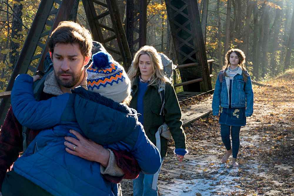 John Krasinski, Emily Blunt, Noah Jupe and Millicent Simmonds in &lsquo;A Quiet Place&lsquo;