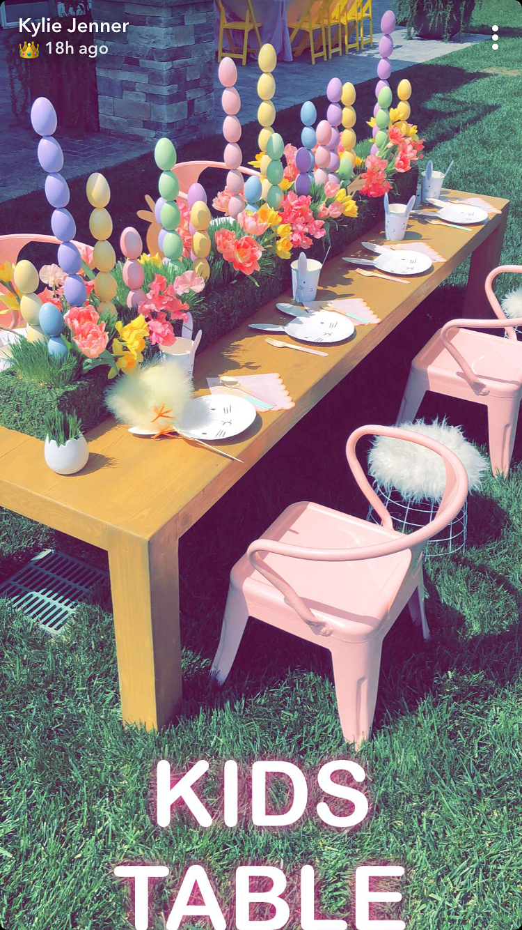 Kylie Jenner Easter Kids Table