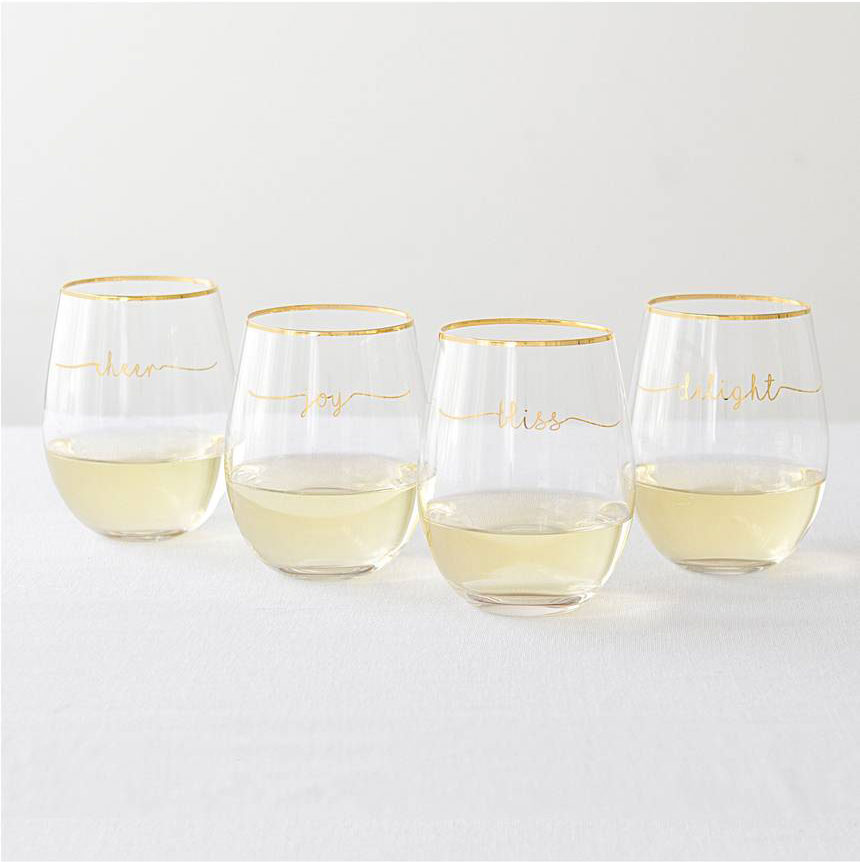 Cathy's Concepts Stemless Wine Glasses