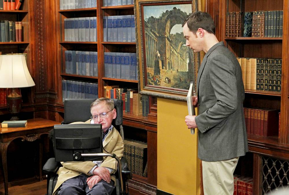 Stephen Hawking and Jim Parsons in ‘The Big Bang Theory‘