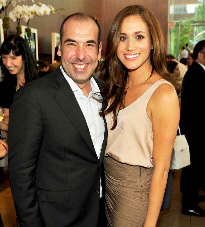 Rick Hoffman and Meghan Markle attend USA Network Upfront 2012 after party at Alice Tully Hall at Lincoln Center in New York City.