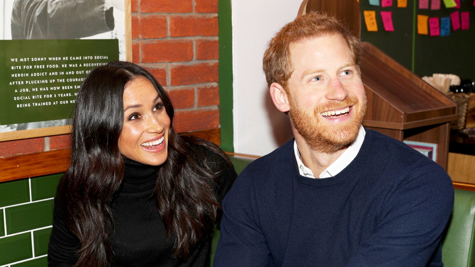 Prince Harry and Meghan Markle during a visit to Social Bite in Edinburgh, Scotland on February 13, 2018.