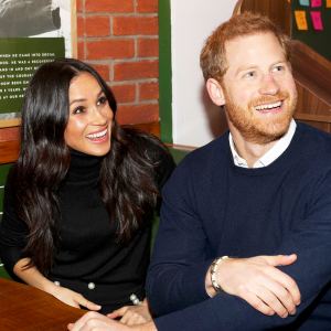Prince Harry and Meghan Markle during a visit to Social Bite in Edinburgh, Scotland on February 13, 2018.
