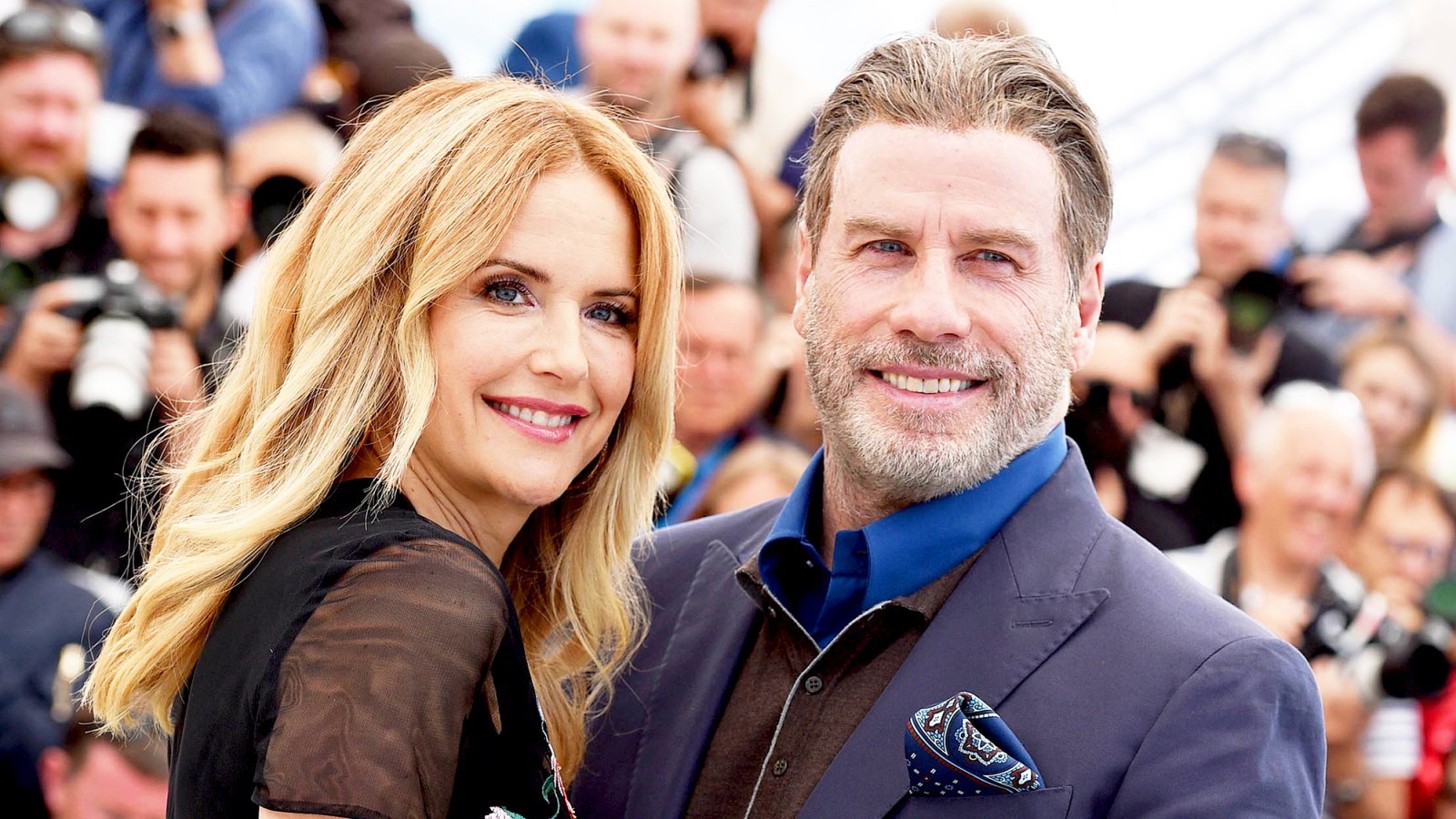 Kelly Preston and John Travolta attend the 71st annual Cannes Film Festival in France on May 15, 2018.