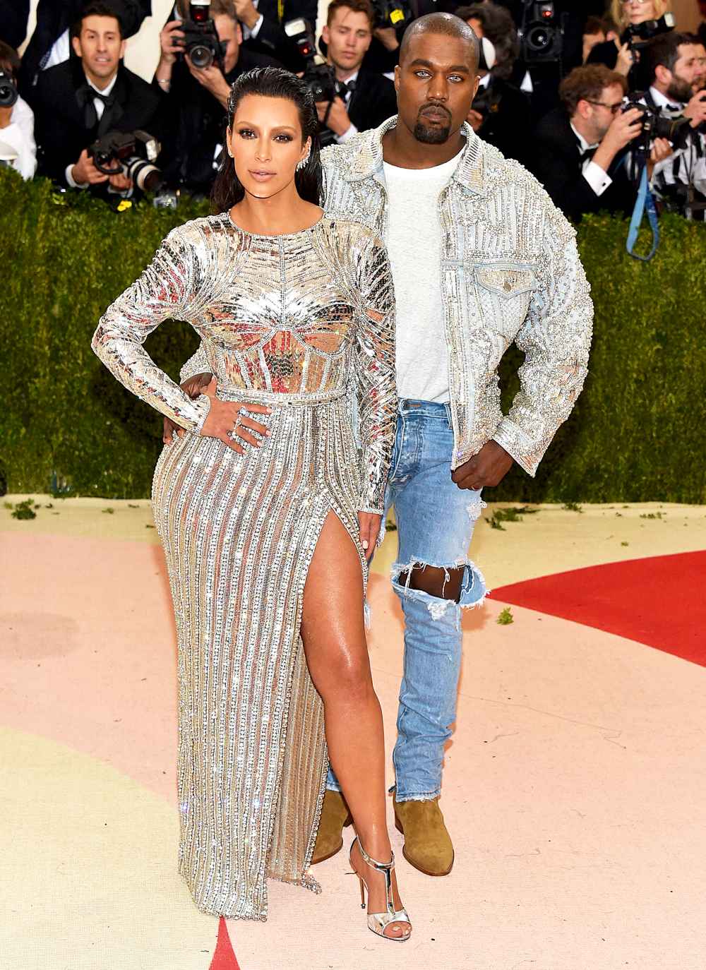 Kim Kardashian and Kanye West attend the 'Manus x Machina: Fashion In An Age Of Technology' Costume Institute Gala at Metropolitan Museum of Art on May 2, 2016 in New York City.