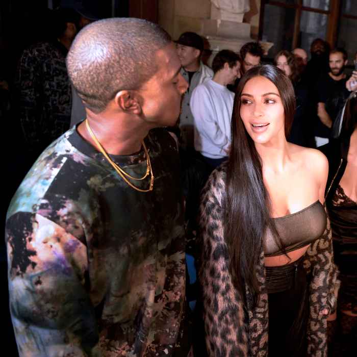 Kanye West and Kim Kardashian attend the Off-white 2017 Spring/Summer ready-to-wear collection fashion show in Paris, France.