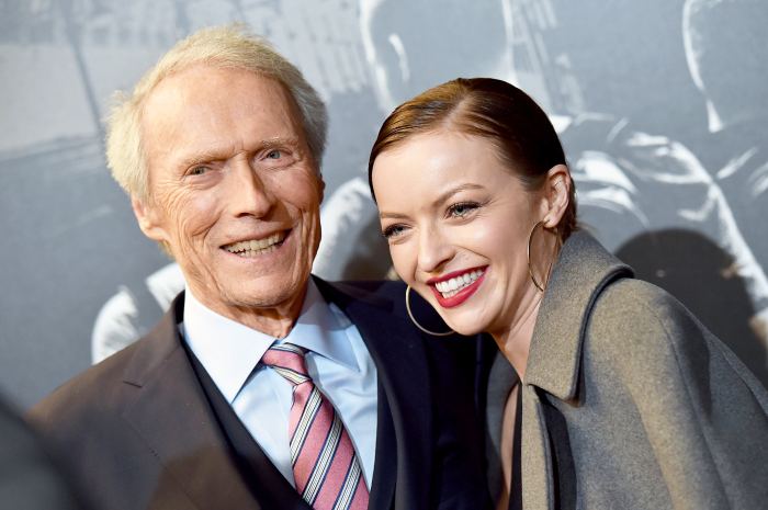 Clint Eastwood and daughter Francesca Eastwood attend the premiere of 'The 15:17 To Paris' at Warner Bros. Studios on February 5, 2018 in Burbank, California