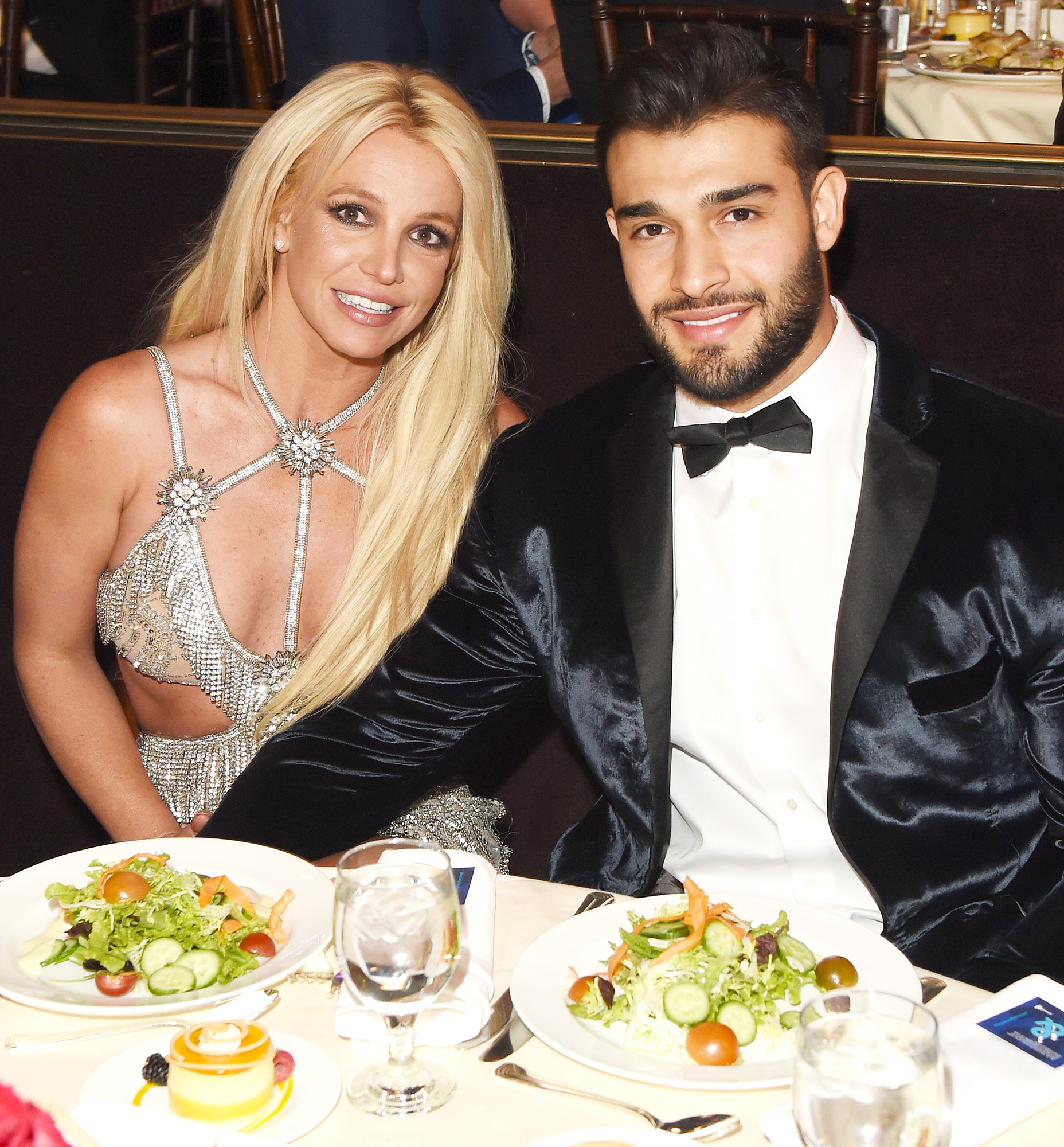 Britney Spears and Sam Asghari attend the 29th Annual GLAAD Media Awards at The Beverly Hilton Hotel on April 12, 2018 in Beverly Hills, California.