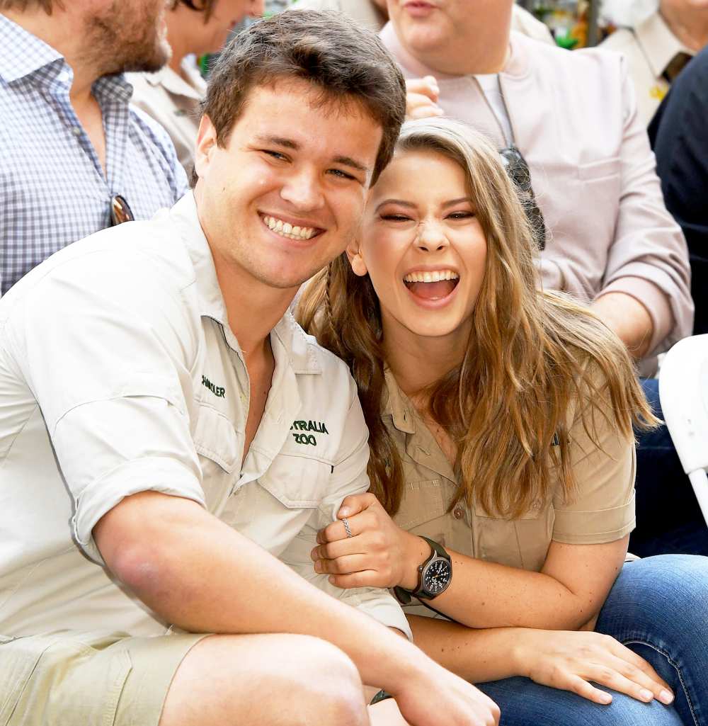 Chandler Powell and Bindi Irwin attend the ceremony for Steve Irwin with a Star on the Hollywood Walk of Fame in Hollywood, California on April 26, 2018.