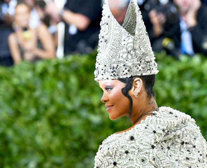 Rihanna arrives for the 2018 Met Gala on May 7, 2018 at the Metropolitan Museum of Art in New York City.