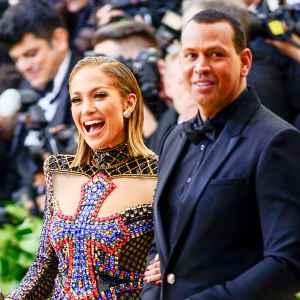 Jennifer Lopez and Alex Rodriguez attend the Heavenly Bodies: Fashion & The Catholic Imagination Costume Institute Gala at The Metropolitan Museum of Art on May 7, 2018 in New York City.