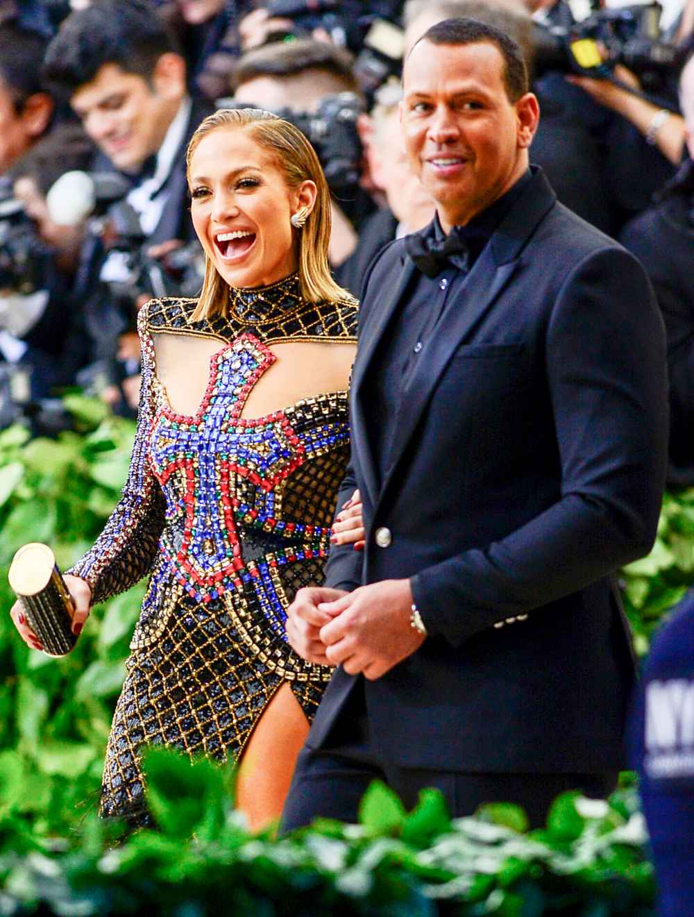 Jennifer Lopez and Alex Rodriguez attend the Heavenly Bodies: Fashion & The Catholic Imagination Costume Institute Gala at The Metropolitan Museum of Art on May 7, 2018 in New York City.