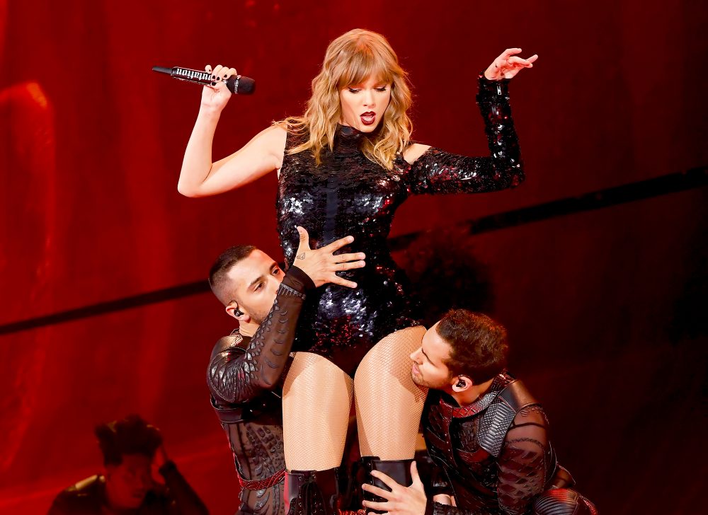 Taylor Swift performs on stage during the opening night of her 'Reputation' stadium tour at the University of Phoenix Stadium in Glendale, Arizona, on May 8, 2018.