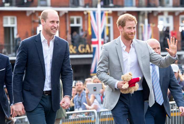 Prince Harry and Prince William, Duke of Cambridge meet the public in Windsor on the eve of the wedding at Windsor Castle on May 18, 2018 in Windsor, England.