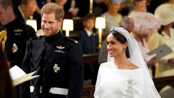 Prince Harry and Meghan Markle at St George's Chapel, Windsor Castle on May 19, 2018 in Windsor, England.