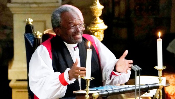 Bishop Michael Curry gives a reading during the wedding ceremony of Britain's Prince Harry, Duke of Sussex and US actress Meghan Markle in St George's Chapel, Windsor Castle, in Windsor, on May 19, 2018.