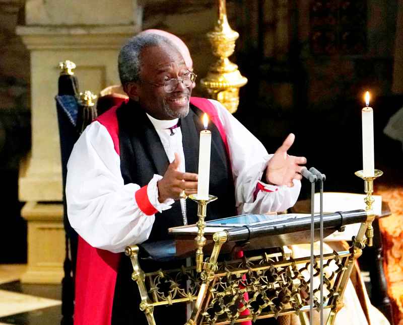 Bishop Michael Curry gives a reading during the wedding ceremony of Britain's Prince Harry, Duke of Sussex and US actress Meghan Markle in St George's Chapel, Windsor Castle, in Windsor, on May 19, 2018.
