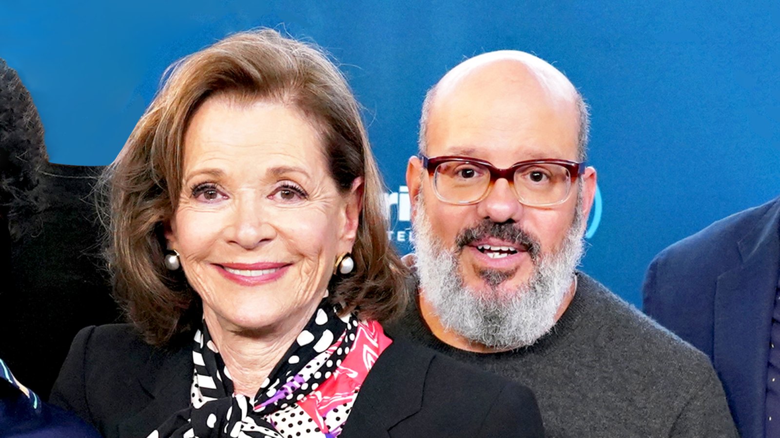 David Cross and Jessica Walter attend the 2018 SiriusXM's Town Hall with the cast of Arrested Development at SiriusXM Studio in New York City.