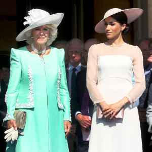 Camilla, Duchess of Cornwall and Meghan, Duchess of Sussex attend The Prince of Wales' 70th Birthday Patronage Celebration held at Buckingham Palace on May 22, 2018 in London, England.