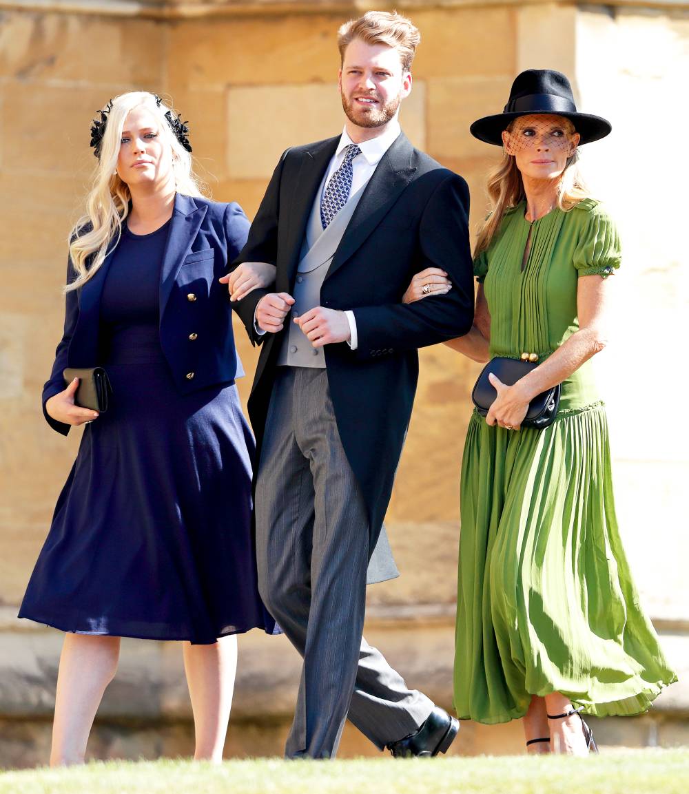Eliza Spencer, Louis Spencer and Victoria Aitken attend the wedding of Prince Harry to Meghan Markle at St George's Chapel, Windsor Castle on May 19, 2018 in Windsor, England.