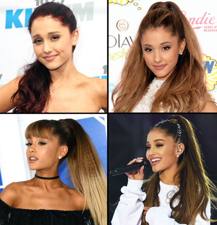 Ariana Grande Lightens Up with New Ombre Pony  Sophisticated Allure   Celebrity Hairstyles  Haircuts