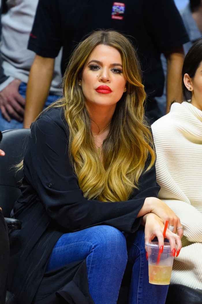 Khloe Kardashian attends a basketball game