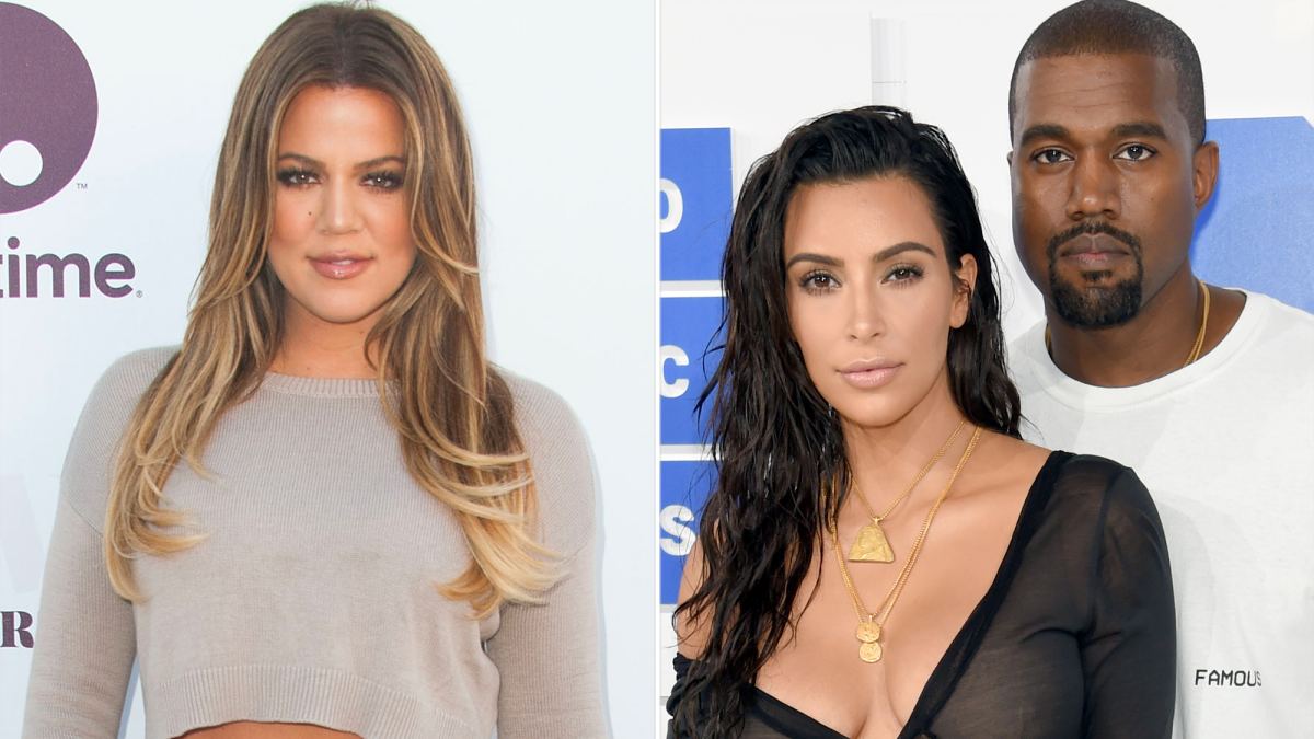 Khloe Kardashian, Kim Kardashian West and Kanye West
