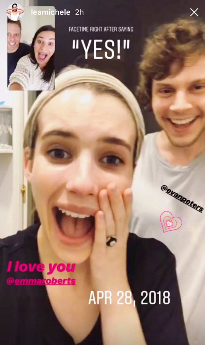 Lea Michele Zandy Reich Emma Roberts Evan Peters Instagram