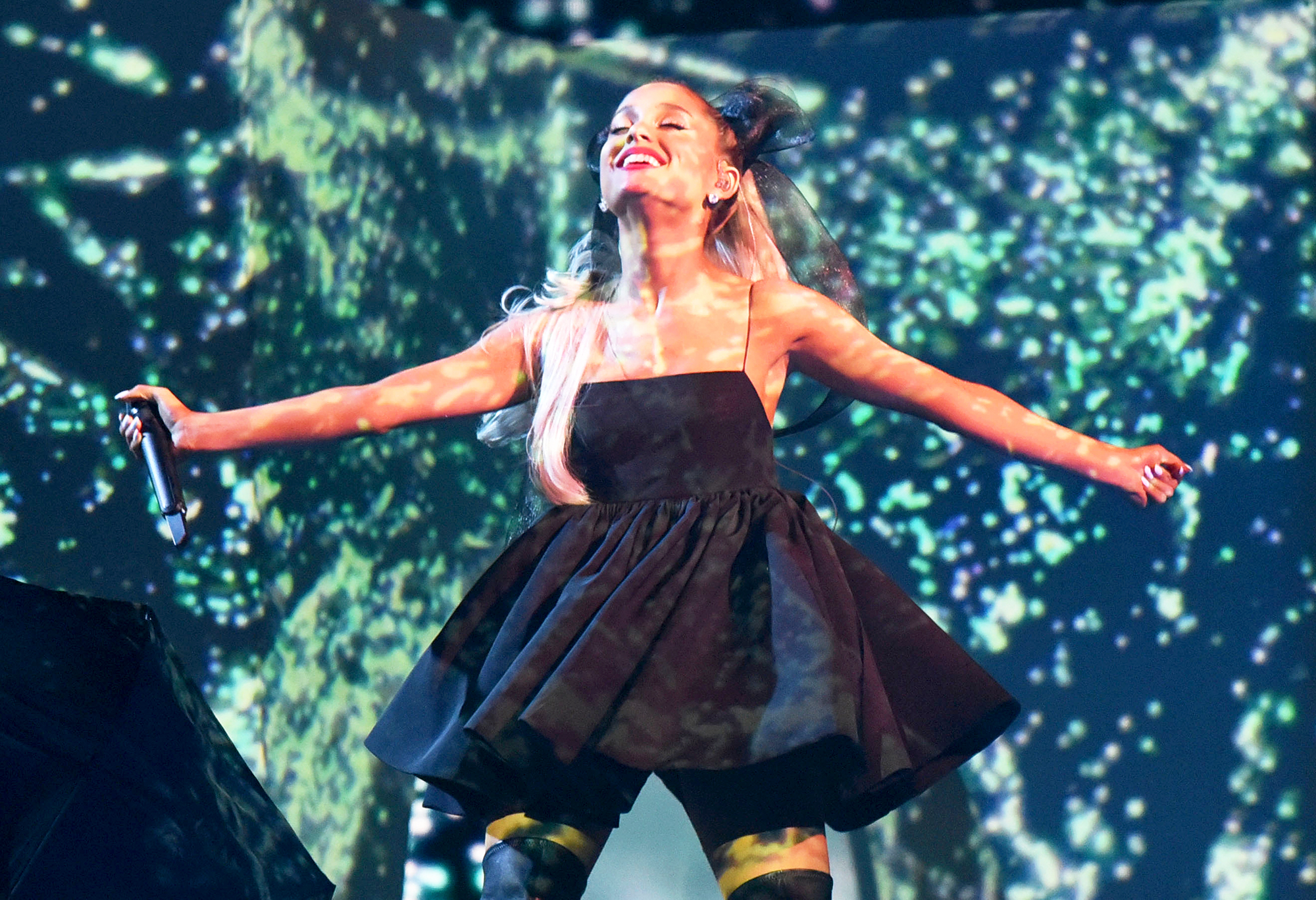 Ariana Grande performs during the 2018 Billboard Music Awards at the MGM Grand in Las Vegas, Nevada.
