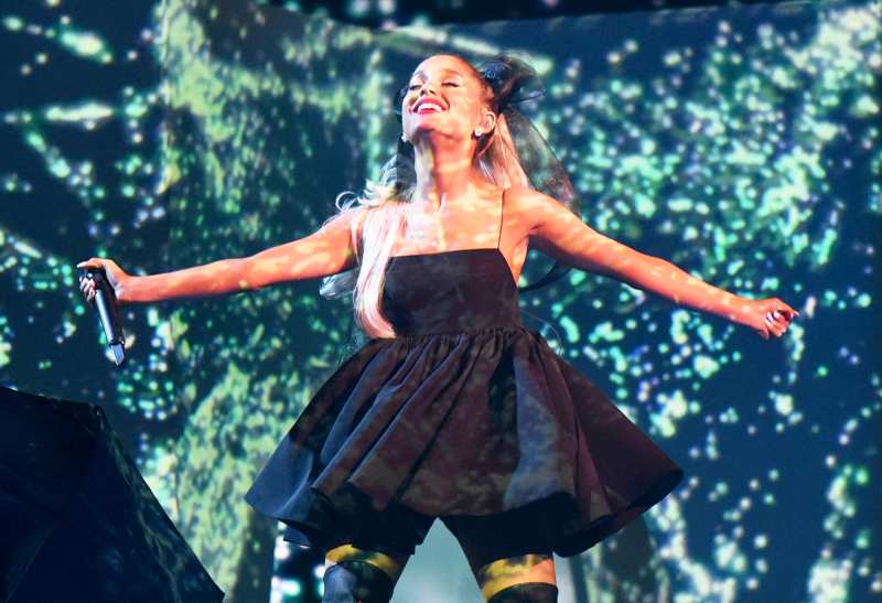 Ariana Grande performs during the 2018 Billboard Music Awards at the MGM Grand in Las Vegas, Nevada.