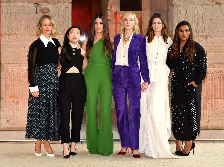 Sarah Paulson, Awkwafina, Sandra Bullock, Cate Blanchett, Anne Hathaway and Mindy Kalling