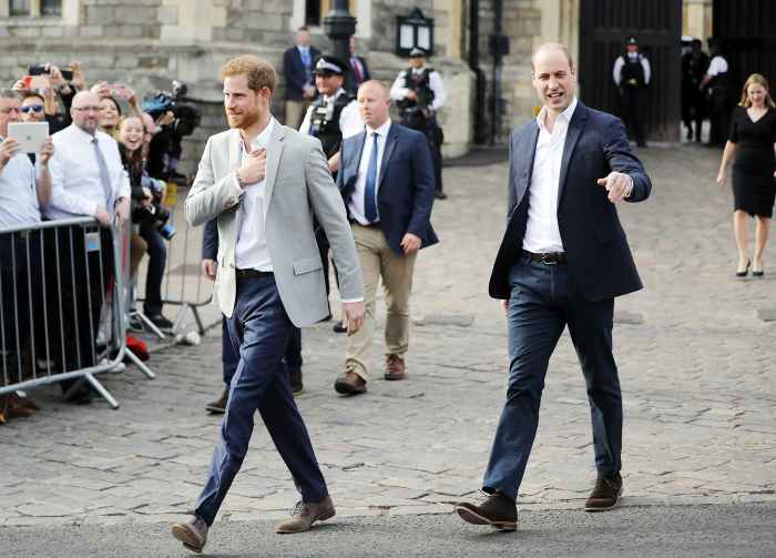 Prince Harry Prince William Greet Well Wishers Outside Windsor