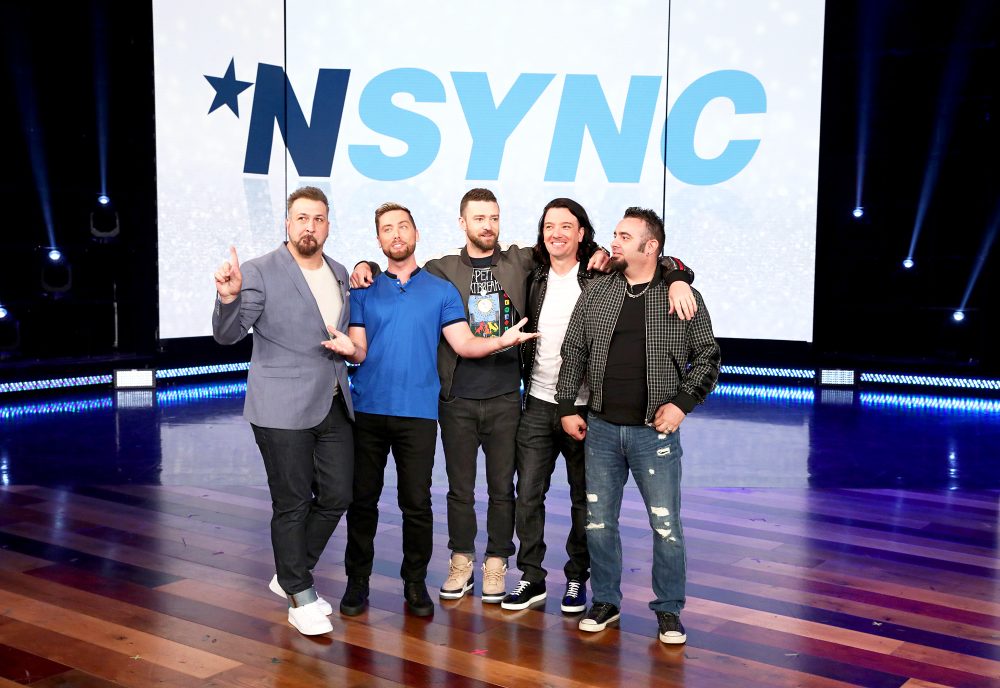 NSYNC bandmates Lance Bass, Joey Fatone, JC Chasez, Chris Kirkpatrick and Justin Timberlake on ‘The Ellen DeGeneres Show‘