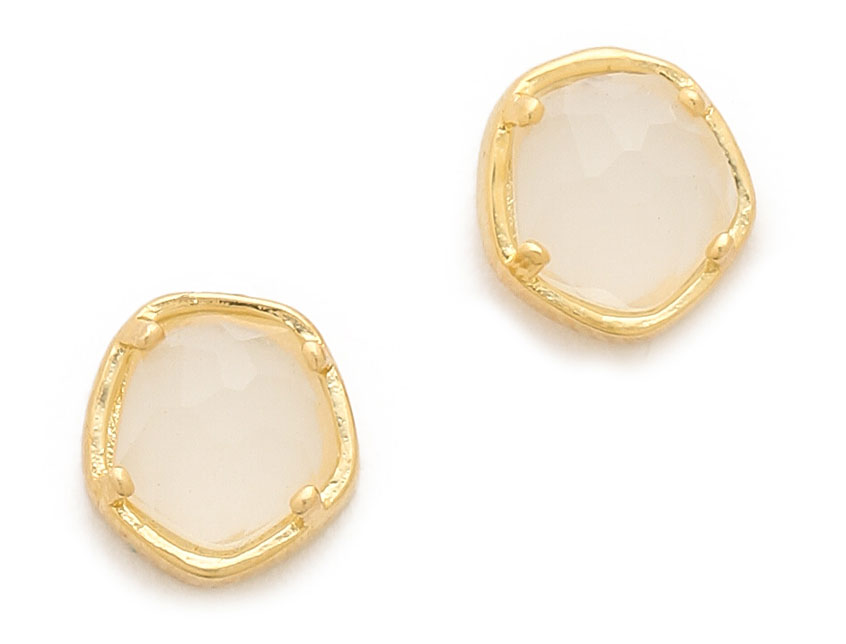 Tai Stone Beige Stud Earrings