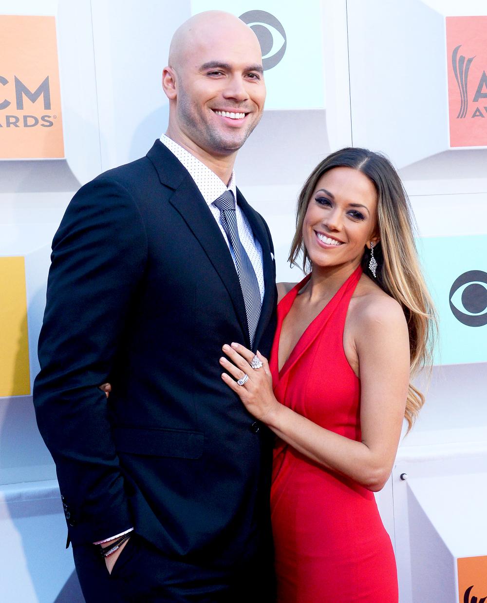 Mike Caussin and Jana Kramer attend the 51st Academy of Country Music Awards at MGM Grand Garden Arena on April 3, 2016 in Las Vegas, Nevada.