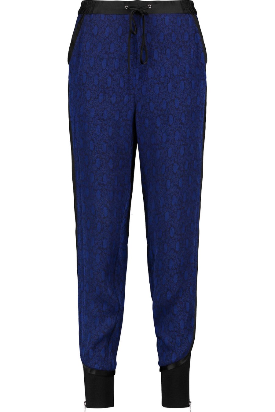 3.1 PHILLIP LIM Silk satin-trimmed jacquard tapered pants