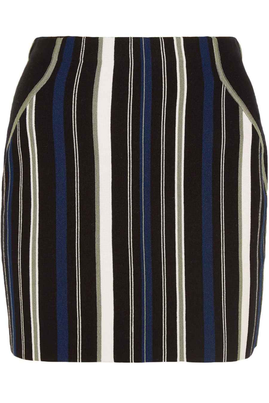 3.1 Phillip Lim Striped Stretch Cotton-Blend Mini Skirt