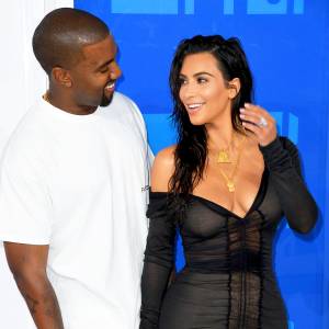 Kanye West and Kim Kardashian arrive for the 2016 MTV Video Music Awards at Madison Square Garden in New York.