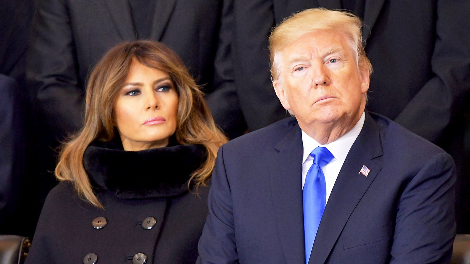 Donald Trump and Melania Trump attend the memorial service for Reverend Billy Graham in the Rotunda of the U.S. Capitol on February 28, 2018 in Washington, DC.