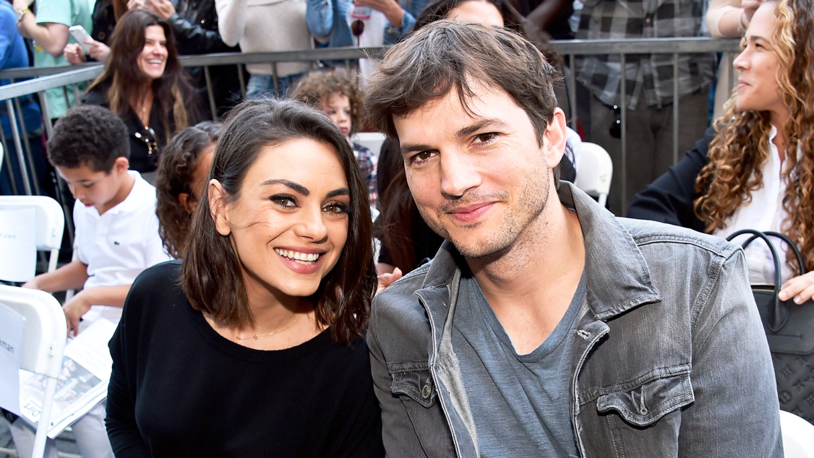 Mila Kunis and Ashton Kutcher at the Walk of Fame Star Ceremony on May 3, 2018 in Hollywood, California.