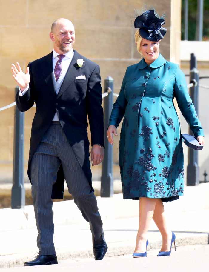 Mike and Zara Tindall attend the wedding of Prince Harry to Meghan Markle at St George's Chapel, Windsor Castle on May 19, 2018 in Windsor, England.
