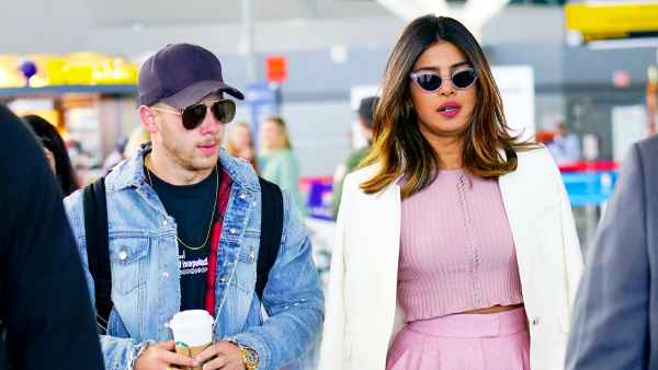 Nick Jonas and Priyanka Chopra at JFK airport on June 8, 2018 in New York City.