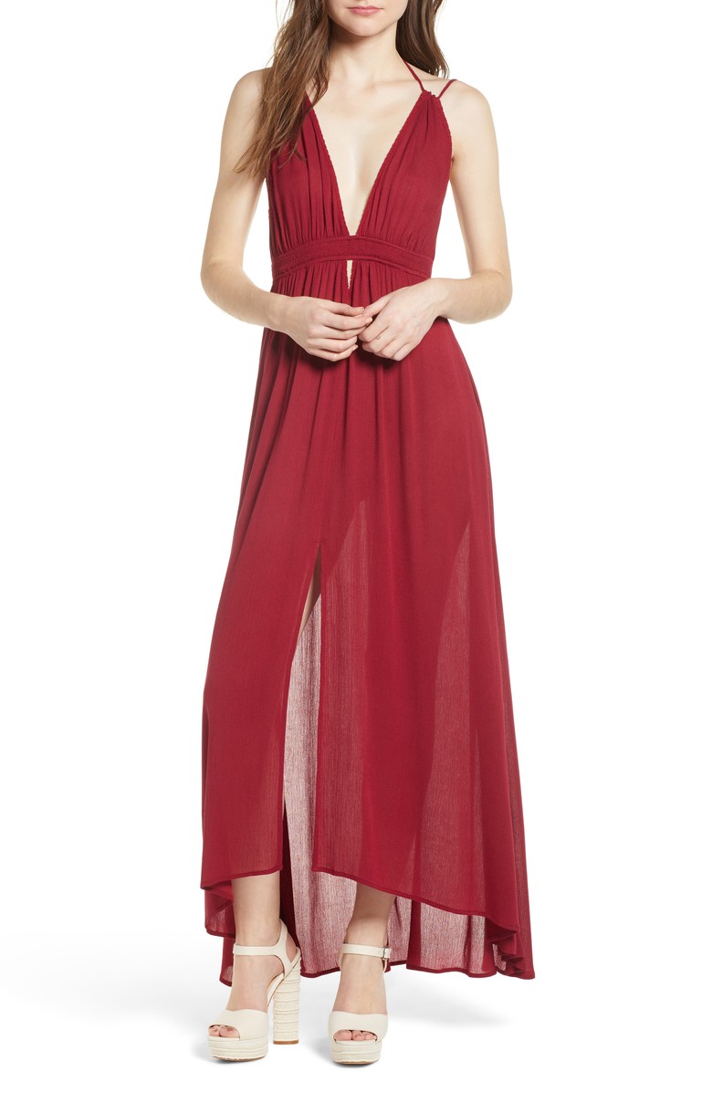 ASTR The Label Gauze Crinkle Maxi Dress