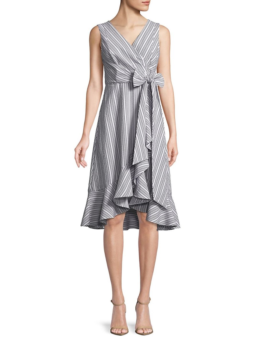 Calvin Klein Ruffle Trim Wrap Dress