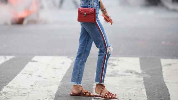 Alessandra Ambrosio NYC side stripe jeans